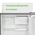 Bomann Mini-Kühlschrank 45 L mit Gefrierfach KB 7245 Inox – Bild 3