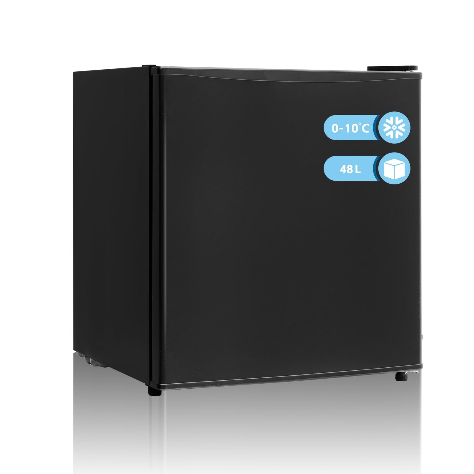 51KP0A-WVL Techomey Minikühlschrank 46L – Leise 39dB, Schwarz – Bild 1
