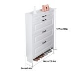 Schuhschrank Holz – 3 Ebenen, 2 Schubladen, platzsparend – Bild 2