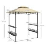 Outsunny Grillpavillon 240x150cm – Wasserdicht mit UV-Schutz – Bild 7