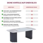 HOOZ Couchtisch Keramik Travertin-Optik 130×70 cm – Schwarz – Bild 6