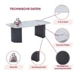 HOOZ Couchtisch Keramik Travertin-Optik 130×70 cm – Schwarz – Bild 4