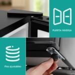 SMETA 48L Mini Kühlschrank, Klein Kühlschrank Leiser, Getränkekühlschrank 6-Stufen Thermostat 0-10°C, 39dB,mit wechselbarem Türanschlag für Zuhause Büro Camping Schlafzimmer, Schwarz – Bild 7