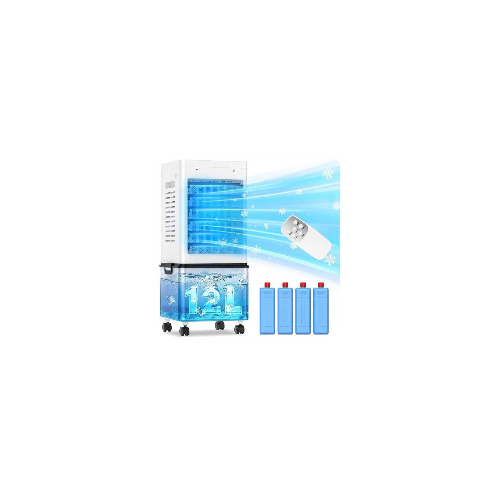 61x5cmH3oCL Kidali Mobiler Luftkühler 45W 12L Tank 6 Modi Verdunstungskühlung – Bild 1