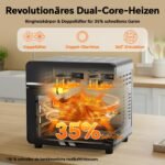 XXL Heißluftfritteuse 23L Mini-Backofen 2600W Dual Zone – Bild 5