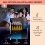 Klarstein Getränkekühlschrank 80 L Glastür Schwarz leise – Bild 3
