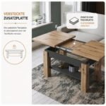 All4All Couchtisch Astra 110x68 cm Höhenverstellbar | Artisan Eiche – Bild 6