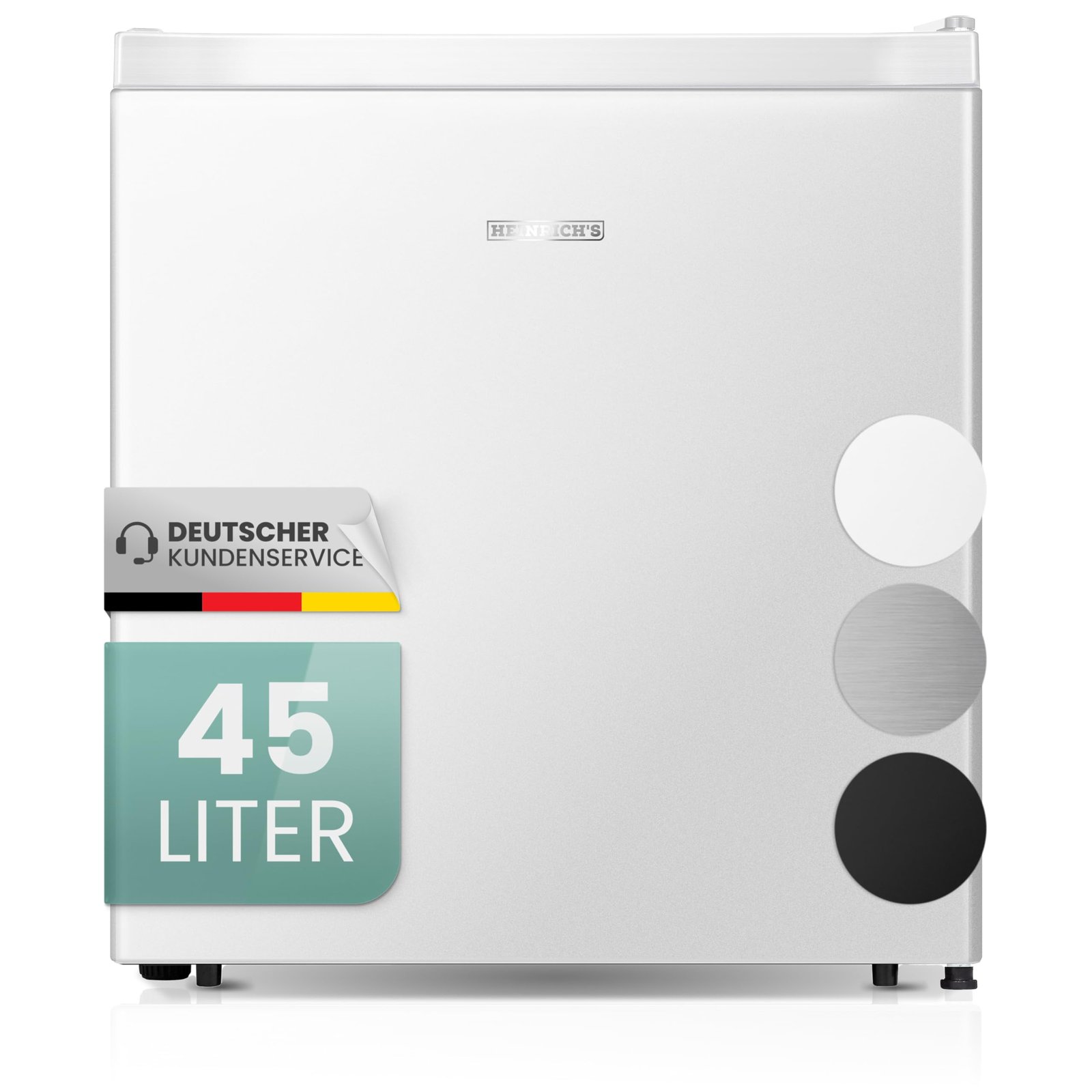 71IMyciv0KL HEINRICHS Mini Kühlschrank 45 L leise 39 dB – Weiß – Bild 1