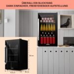 Klarstein Getränkekühlschrank 80 L Glastür Schwarz leise – Bild 6