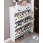 Schuhschrank Holz – 3 Ebenen, 2 Schubladen, platzsparend
