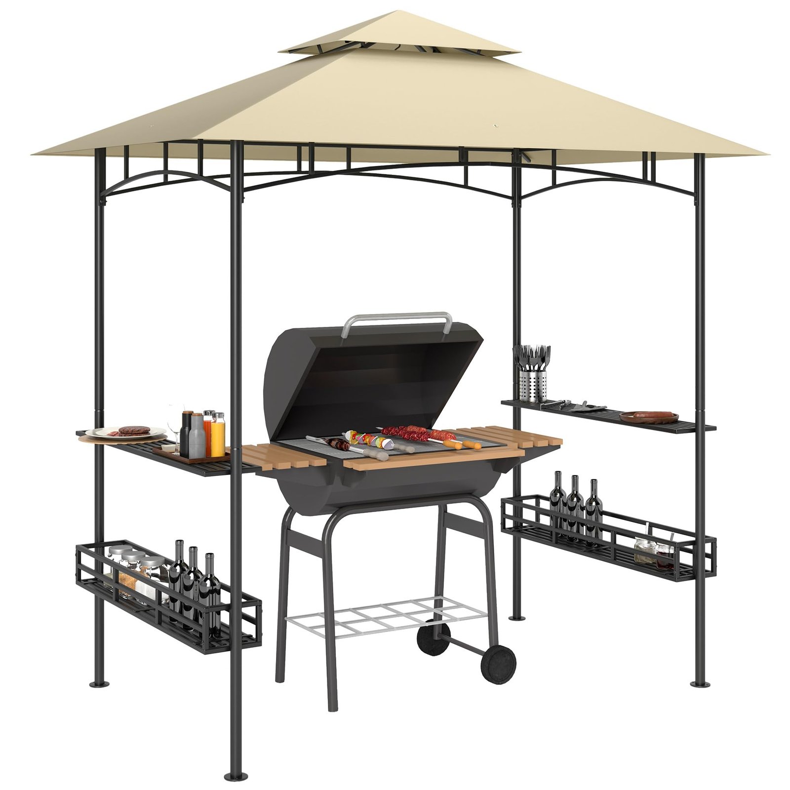 71M2rmlzbIL Outsunny Grillpavillon 240x150cm – Wasserdicht mit UV-Schutz – Bild 1