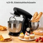 YASHE Küchenmaschine 1500W Dual-Bowl Edelstahl 4,5+5L – Bild 4