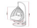 Mirjan24 Torn Hängesessel 2-Sitzer Polyrattan mit Gestell Beige – Bild 5