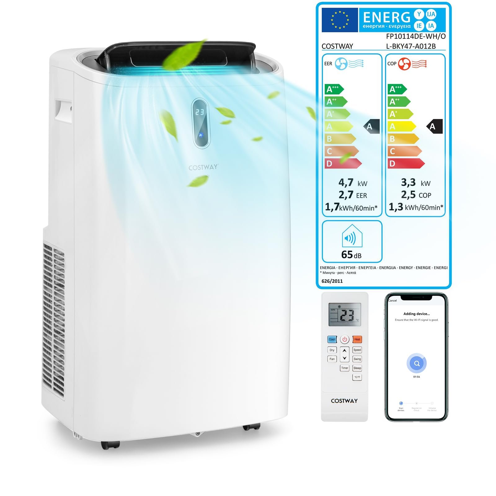 71W29xItySL Costway Mobile Klimaanlage 16000 BTU 5-in-1 Heizen & Kühlen – Bild 1