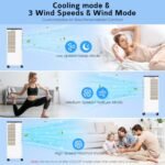Kidali Mobiler Verdunstungskühler 60W 8L Turmventilator schlauchlos – Bild 4
