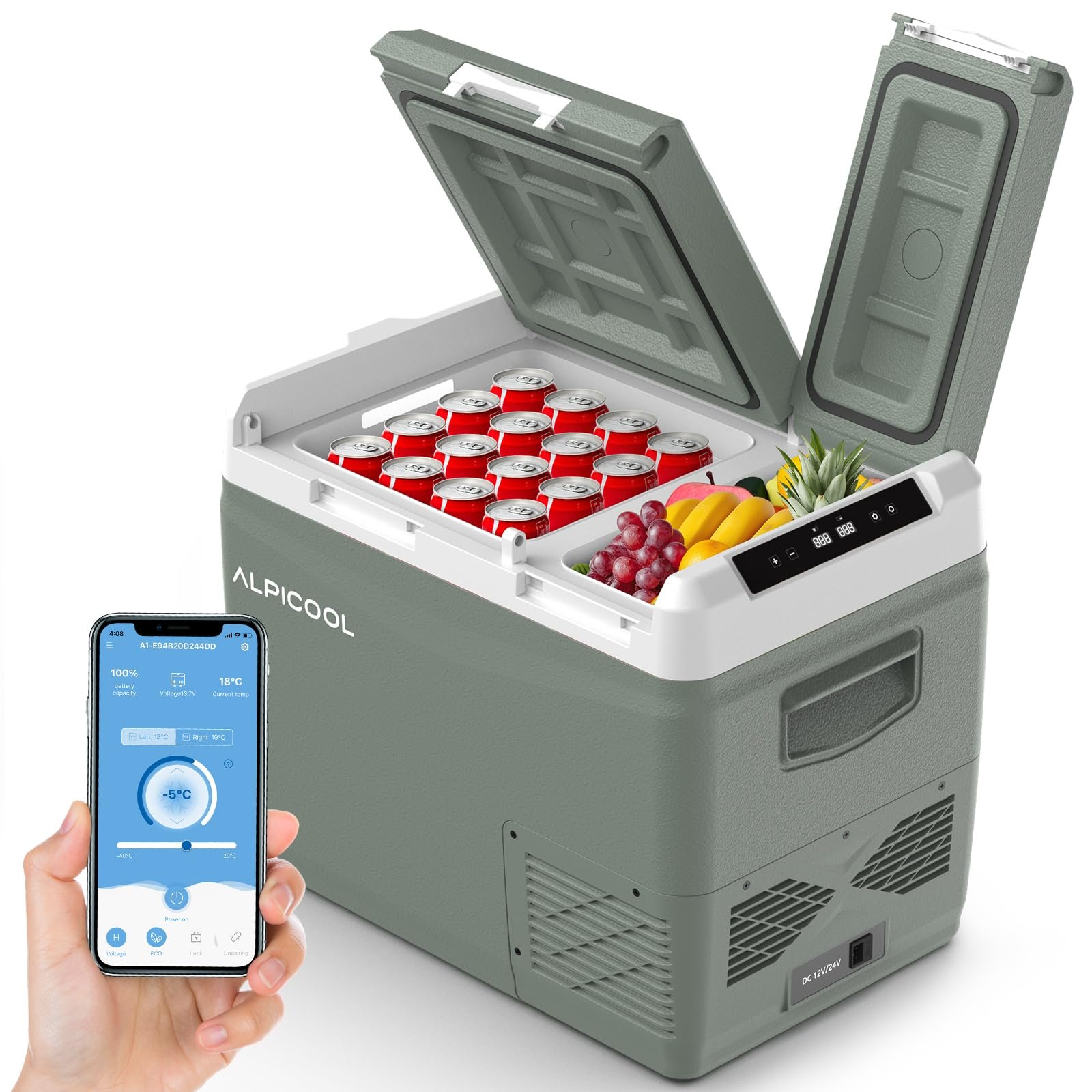 71eXNx3apxL Alpicool KLS48 39L Kompressor-Kühlbox 2 Zonen | APP | 12V/230V | -20°C – Bild 1