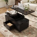 VOWNER Couchtisch Höhenverstellbar 3-in-1 mit 4 Hockern – Bild 4