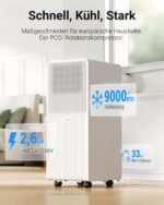 KresicoKlima Mobile Klimaanlage 9000 BTU Abluftschlauch R290 – Bild 2