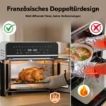 XXL Heißluftfritteuse 23L Mini-Backofen 2600W Dual Zone – Bild 3