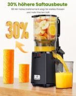 LINKChef Slow Juicer 250W 130mm Einfüllöffnung 1,8L BPA-frei – Bild 4