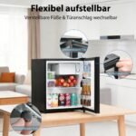 Techomey Minikühlschrank 46L – Leise 39dB, Schwarz – Bild 6