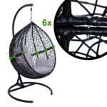 Allpax Hängesessel Größe L | Polyrattan | In- & Outdoor | bis 150 kg – Bild 4