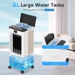 Kidali Mobiler Verdunstungskühler 60W 8L Turmventilator schlauchlos – Bild 3