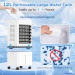 Kidali Mobiler Luftkühler 45W 12L Tank 6 Modi Verdunstungskühlung – Bild 3