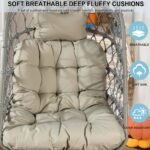 LKINBO Polyrattan Hängesessel mit Gestell bis 195 kg Grau – Bild 6