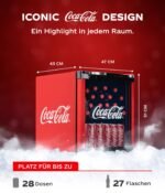CUBES Coca-Cola Mini-Kühlschrank 48L Rot mit Glastür – Bild 3