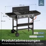 Gasgrill 4 Brenner 52.000 BTU – Grillwagen mit Grillplatte – Bild 8