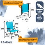 CampAir Campingmöbel-Set 5-teilig | Tisch + 4 Klappstühle – Bild 3