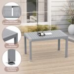 Devoko Ausziehbarer Aluminium-Gartentisch 80–160 cm Silbergrau – Bild 7
