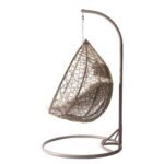 Mirjan24 Torn Hängesessel 2-Sitzer Polyrattan mit Gestell Beige – Bild 3
