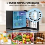 Techomey Minikühlschrank 46L – Leise 39dB, Schwarz – Bild 2