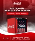 CUBES Coca-Cola Mini-Kühlschrank 48L Rot mit Glastür – Bild 6