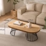 Cagnolier Couchtisch Holz Jahresrad Ø120×60 cm Metallbeine – Bild 2