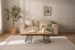 Cagnolier Couchtisch Holz Jahresrad Ø120×60 cm Metallbeine – Bild 7