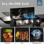 Gasgrill 4 Brenner 52.000 BTU – Grillwagen mit Grillplatte – Bild 2