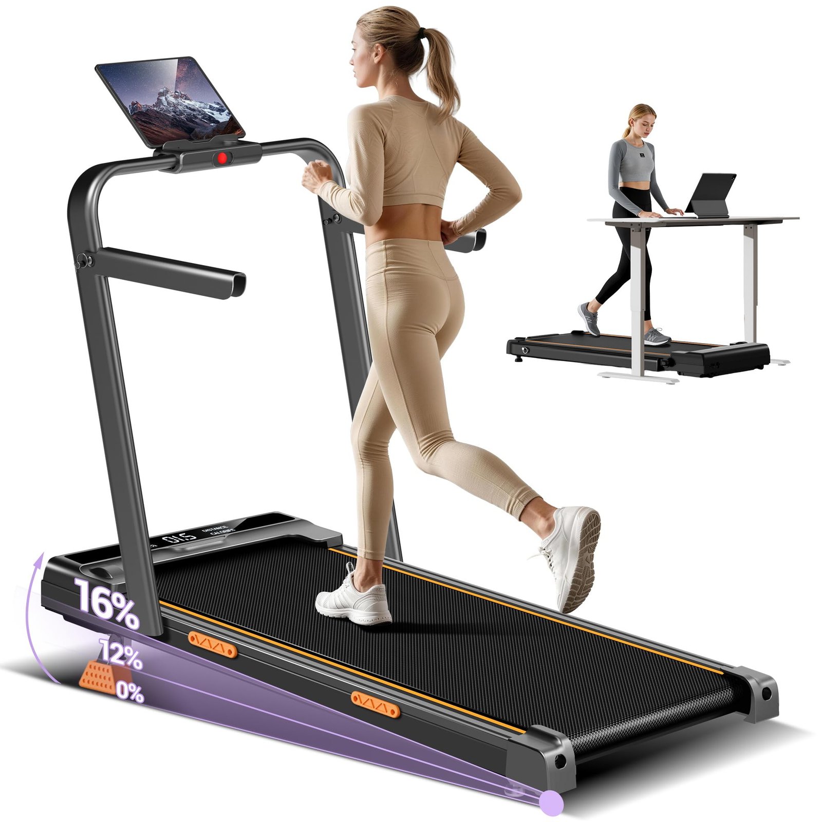 81qKFLJ1C7L LONTEK Klappbares Laufband 10 km/h 16% Steigung 3.0 PS – Bild 1