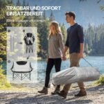 LARMNEE Campingsofa Faltbar 2 Personen bis 200 kg Grau – Bild 5