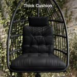 Xbro Hängesessel Polyrattan 360° Drehbar mit Gestell – Schwarz – Bild 7