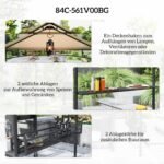 Outsunny Grillpavillon 240x150cm – Wasserdicht mit UV-Schutz – Bild 4