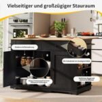 DRIXNO Kücheninsel 151 cm mit Steckdose & Holzoptik Schwarz – Bild 4