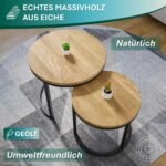 Lumarc Modena Couchtisch 2er-Set – Massiveiche & Schwarzstahl – Bild 4