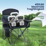 HIGH POINT SPORTS Campingstuhl 2er Set XXL 200 kg – Grün – Bild 2
