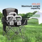 HIGH POINT SPORTS Campingstuhl 2er Set XXL 200 kg – Schwarz – Bild 2
