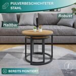 Lumarc Modena Couchtisch 2er-Set – Massiveiche & Schwarzstahl – Bild 5