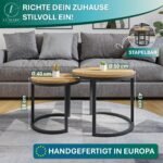Lumarc Modena Couchtisch 2er-Set – Massiveiche & Schwarzstahl – Bild 2