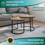 Lumarc Modena Couchtisch 2er-Set – Massiveiche & Schwarzstahl – Bild 3